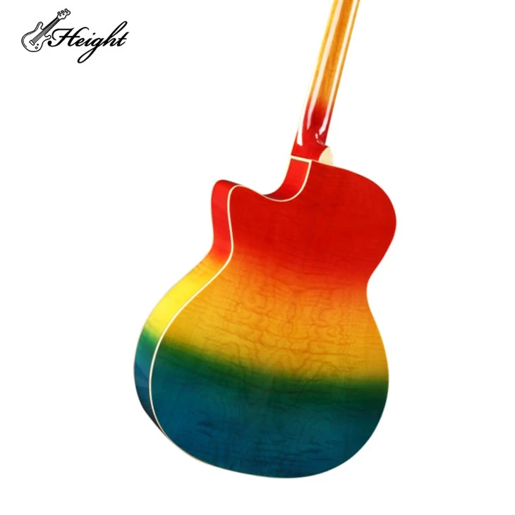 Rainbow Color A Grade Spruce Solid Top Guitar